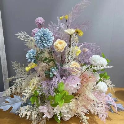 China WHOLESALE Silk Artificial Flower Stand Romantic Wedding Decoration for Wedding Centerpiece Flowers Stand Weed Party Events Home Decor for sale