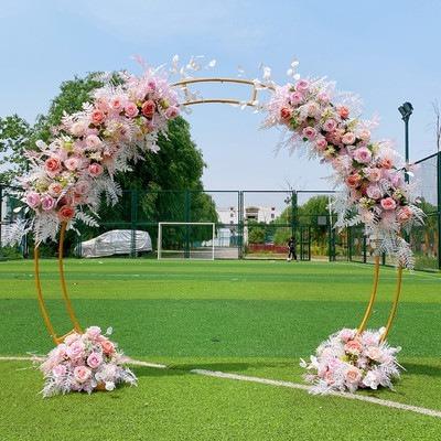 China Arch Decoration Factory Price Black Metal Arch Door Backdrop Rainbow Balloon Romantic Wedding For Event Decor Party Decoration for sale