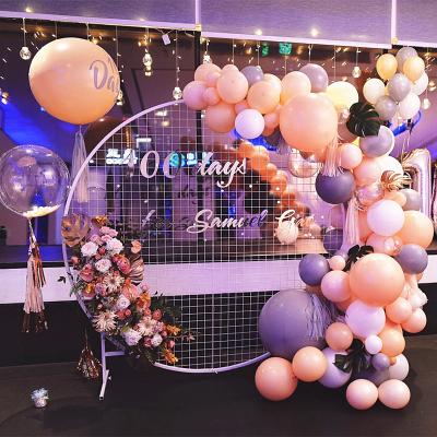 China European High Quality Iron Mesh Round Screen Wedding Centerpiece Balloon Stand For Wedding Decoration Party Supplies for sale