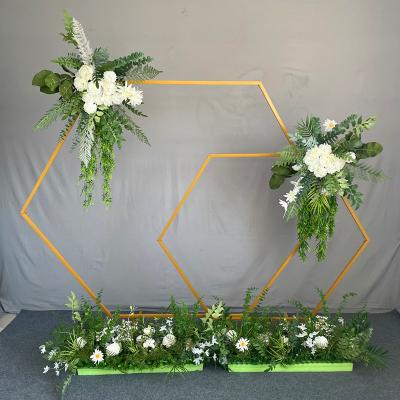 China Simple Factory Price Wedding Hexagonal Props Arch Flower and Clothing Rack Arch Event Decoration for sale