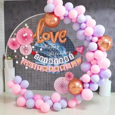 China Durable Hot Sale Mesh Backdrop Decoration Metal Arch Round Flower Arch Party Supplies for sale