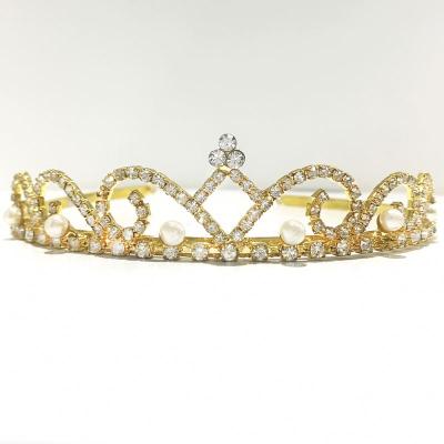 China New Fashion 2022 Elegant Fashion Gold Crown Bridal Wedding Pageant For Queen Hair Accessories Women for sale