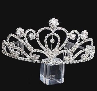 China Popular Cute Princess Crystal Tiaras Gold Silver Color Wedding Tiaras And Crowns Rhinestone Headband For Women Wedding Prom Party Gift for sale