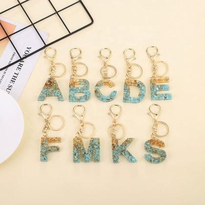 China Wholesale Environmental Friendly Bag Ring Keychain Fashion Diamond Personalized Alphabet 2022 New 2021 Letter Key Chain Women Acrylic Keychains for sale