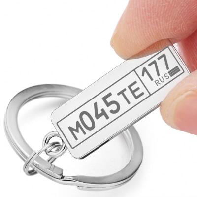 China 2022 Environmental Friendly New Customized Engraved Key Chain For Car Anti-lost Logo Plate Number Personalized Gift Key Chain Ring for sale