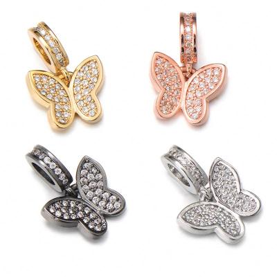 China 2022 New Mens Womens Handmade Clear CZ Zircon Charm CLASSIC Necklace For Jewelry Making DIY Cute Animal Bead Butterfly Pendants for sale