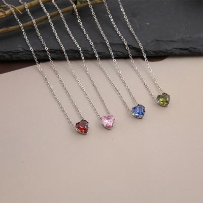 China 2022 New 10346 New Fashion Love Ladies Zircon Romantic Simple Heart Chain Necklace Pendant Jewelry Gift for sale