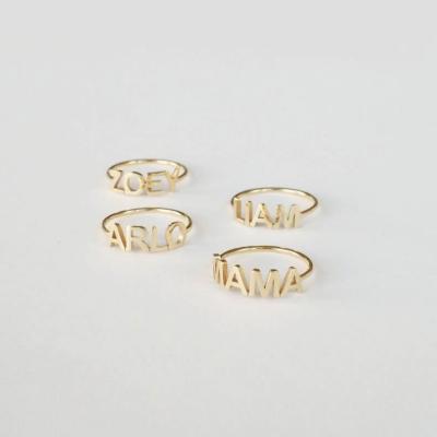 China 2022 FASHIONABLE Hot Custom Name Ring Personalized Modern Word Logo Ring Mama Ring from Stainless Steel for sale