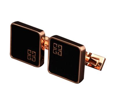 China Brass Square Plain Plain Metal Brushed Cufflinks Sleeve Studs Mens Shirt Slap Sleeve Studs for sale