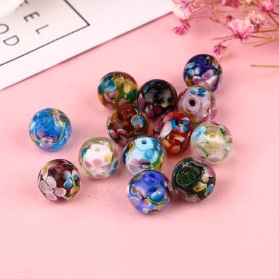 China Luxury Plum Flower Glass Pearl Dangle Earrings Jewelry Boutique Accessories DIY Glass Bead Material Accessories for sale