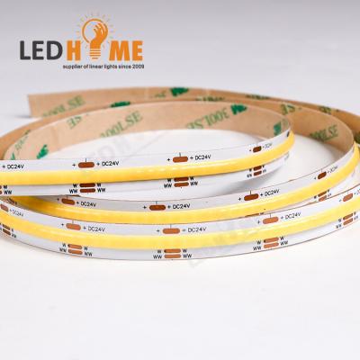 China Project LEDHOME Dotsfree 2022 COB 608 LED 10mm Changeable White PCB CCT Adjusted Strip Light 12 24V Flexible for sale