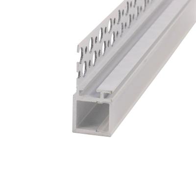 China Drywall or Plaster Plaster-in Aluminum Drywall LED Profile Plasterboard Recessed Extruded Aluminum Profile With PC Cover for sale