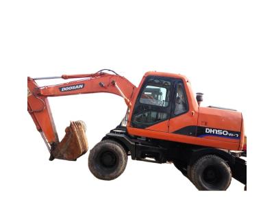 China Used DOOSAN 150W-7 Wheel Excavator 15 Ton Digger with 0.7m3 Bucket Capacity for sale