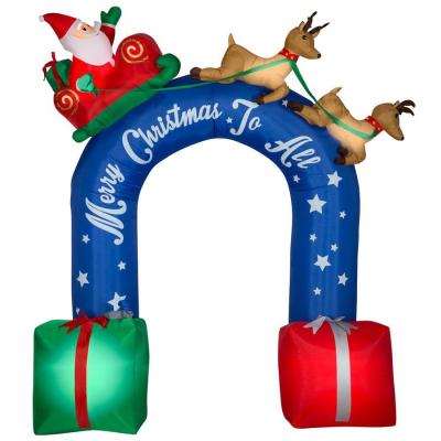 China Outdoor Decor Free Shipping! 4x3m Inflatable Gift Box Arch Santa Clause Arch Outdoor Deer Door Arch for sale