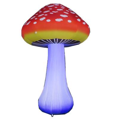 China Fun Free Shipping! 3m Outdoor Decoration Mushroom Model Led Light Inflatable Giant Inflatable Mushroom Balloon For Promotion for sale