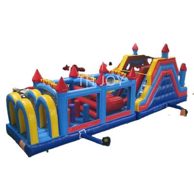 China High Quality Inflatable Fun Obstacle Course, 12.2x3m Jumping Bouncy Playground, Inflatable Bouncy Slide Obstacle Course for sale