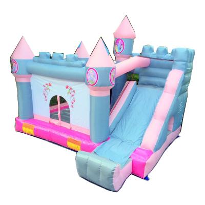 China Fun Free Shipping! 4x3.5x3mh Inflatable Bounce Castle Pink Inflatable Castle With Slide For Outdoor Kids / Indoor Party for sale