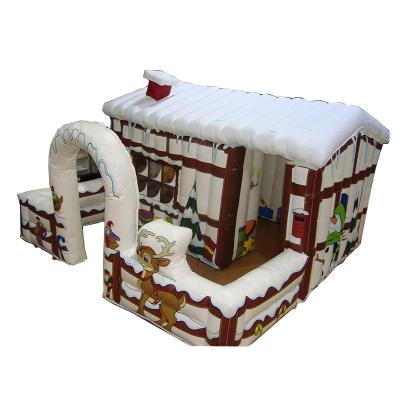 China Fun Free Shipping! inflatable tent Santa Grotto With Elk Yard Santa House For Party new Christmas 4X4x3mh 2021 outdoor for sale