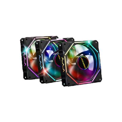 China aoshen fw62 2022 2021 120mm Computer Case RGB Computer Cooler Dual LED Ring Remote Control Modes Quiet Cooling Fan 12V 6pin for sale