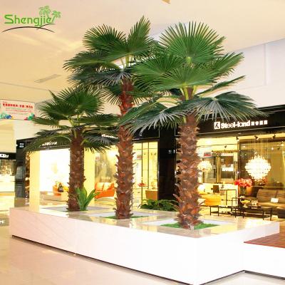 China Big discount price shopping mall eco-friendly decorative artificial indoor evergreen palm tree for sale for sale