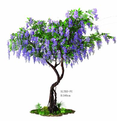 China Minimalist Artificial Flower Falling Yellow Tree For Wedding Flourish Wisteria Tree for sale