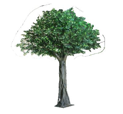 China Artistic near natural indoor artificial ornamental plant ficus banyan tree for sale