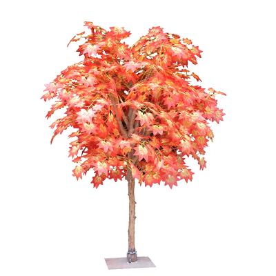 China Artistic Durable Ornamental Artificial Red Maple Tree Autumn Tree Plant for sale