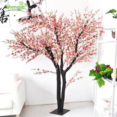 China Best Price Artistic Indoor Home Decorative Artificial Silk Peach Blossom Tree for sale