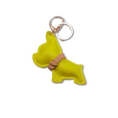 China 2023 Hot French Dog Backpack Leather Combat Leather Key Chain Hanging Ornaments for sale