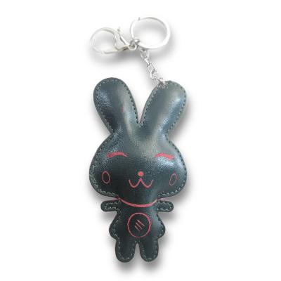 China 2023 New Fashion Rabbit Personality Leather Bag Key Chain Hanging Ornaments for sale