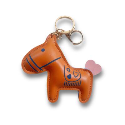 China New Leather Creative Cute Pony Leather Bag Key Chain Hanging Ornaments for sale