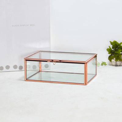 China Copper material storage the storage box the glass jewelry box collection of the glass jewelry drawerClear jewelry box for sale