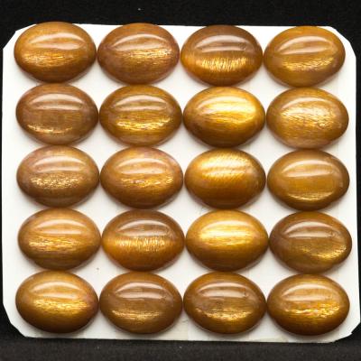 China Fire Gemstone Manufacturer Natural Oval Gold Sunstone Color Set or Cabochon for sale