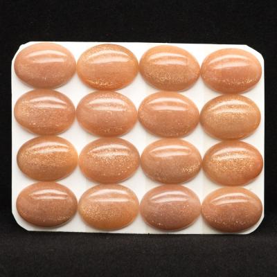 China Jewelry Making Natural Loose Stone Goldsand Oval Fixed Size Sunstone Cabochon for sale