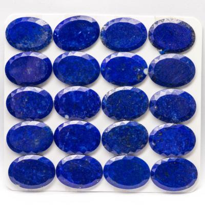 China Jewelry Making Hong Kong Showroom Crystals Wholesale Bulk Lapis Lazuli Faceted Flat Oval Cabochon for sale