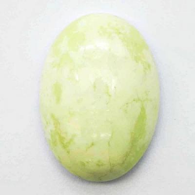 China Jewelry Making 100% Real Semi Precious Gemstone Yellow Chrysoprase Oval Cabochon For Setting for sale