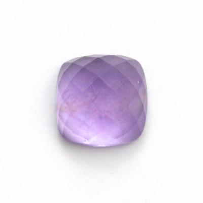 China Jewelry Making Customized For Gemstone Buyers Amethyst Faceted Square Cushion Cabochon For Setting for sale