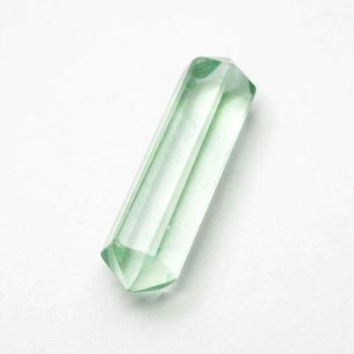 China Jewelry making 100% natural loose gemstone green fluorite double point for sale