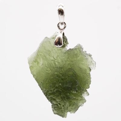 China Czech Pendant Real CLASSIC 925 Genuine Silver Green Moldavite for sale