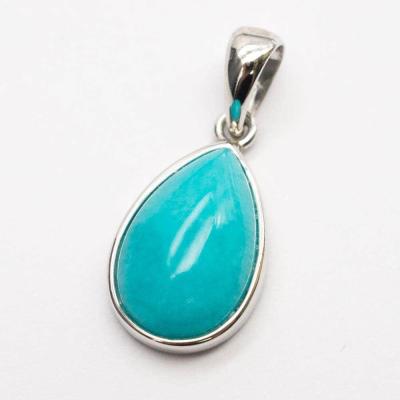 China Maker Cute Silver Natural Amazonite Drop 8x12mm Pendant Jewelry for sale