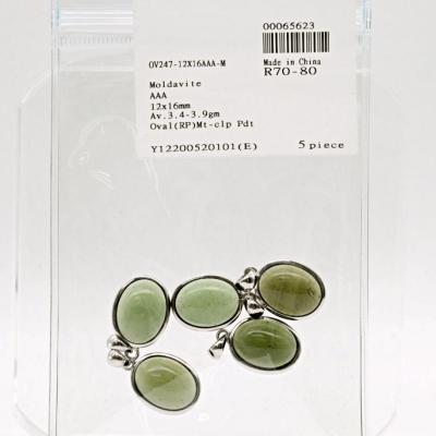 China 100% Real Czech 925 Bezel Set Silver Pendant 12x16mm CLASSIC Moldavite for sale