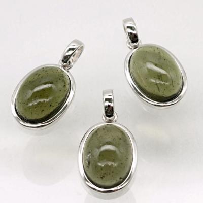 China Real CLASSIC Genuine Genuine Czech 925 Silver Bezel Set Pendant 10x14mm Moldavite for sale