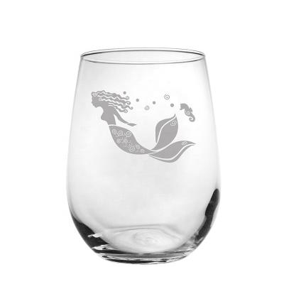 China Wine PERSONALIZED Logo Etched Stemless Wine Glass Tumblers Welcome OEM Accept Logo for sale