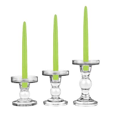 China Weddings Set of 3 Tealight Candlesticks to Wedding Hurricane Rod Pillar Glass Candle Holder for sale