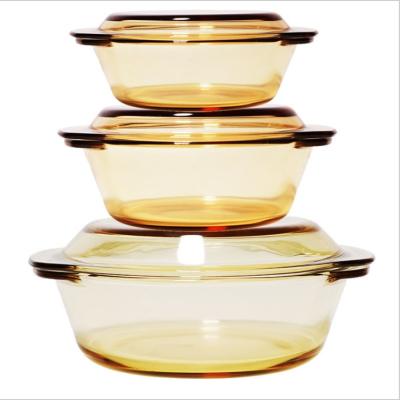 China Bowl Stocked Microwave Steamed Rice Utensils Oven Home Soup With Lid Glass Salad Bowl Borosilicate Glass Casserole Dishes With Lids for sale