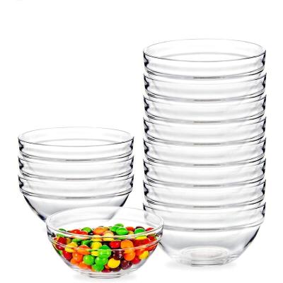 China Stocked Wholesale Customized Heat Resistant Glass Mixing Dining Bowl 8 Ounce Dessert Bowls for sale