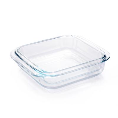 China High quality heat resistant tempered glass safe rectangular pyrex mold microwave oven stored for sale