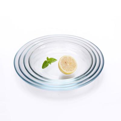 China Cheap Price Small Round Clear Glass Dinner Dish Temperature Resistant Ice Stocked , Snack Dish for sale