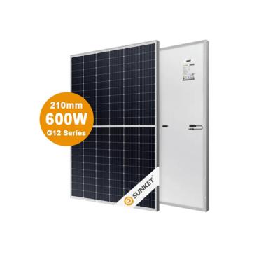 China Hot Sale Sunket Home Use Solar Panel 182mm 156cells 580w 600w Gateway CE RETIE TUV Certificate 182mmx182mm for sale