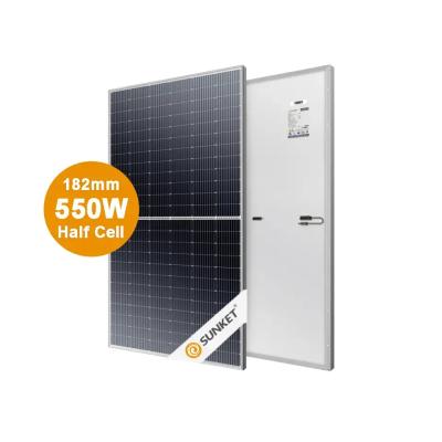 China Solar Products 12 Years Warranty 545w , 182mm550w Solar Panels On Grid Solar Power System For Home In Europe Gateway CE RETAINS TUV Certificate for sale